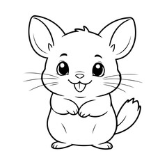 Cute vector illustration Chinchilla hand drawn for kids page
