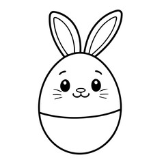 Obraz premium Cute vector illustration Bunny doodle for toddlers colouring page
