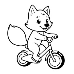 Cute vector illustration Wolf doodle for children worksheet