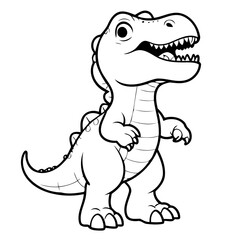 Cute vector illustration Tyrannosaurus drawing for kids page