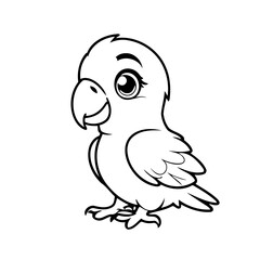 Cute vector illustration Parrot drawing for colouring page