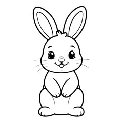Cute vector illustration Rabbit for kids coloring activity page