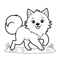 Simple vector illustration of Wolf drawing for kids page