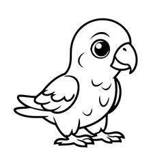 Cute vector illustration Parrot drawing colouring activity