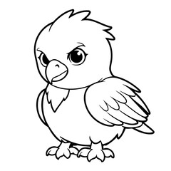 Simple vector illustration of Eagle for toddlers colouring page