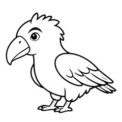 Simple vector illustration of Condor for toddlers colouring page