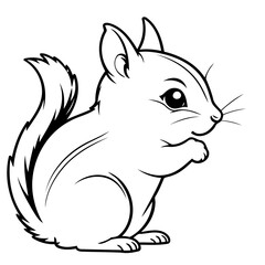 Cute vector illustration Chipmunk doodle for kids colouring page