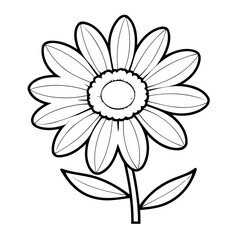 Simple vector illustration of Daisy drawing for children page