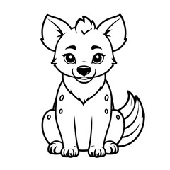 Cute vector illustration Hyena drawing for toddlers book