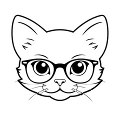 Vector illustration of a cute Kitten drawing for kids colouring activity