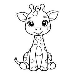Cute vector illustration Giraffe hand drawn for toddlers