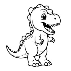 Cute vector illustration Tyrannosaurus hand drawn for toddlers
