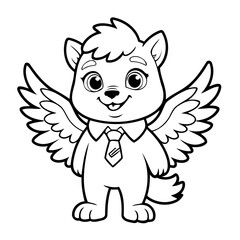 Simple vector illustration of Griffin for kids coloring page
