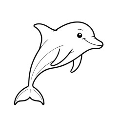 Cute vector illustration Dolphin doodle for kids colouring page