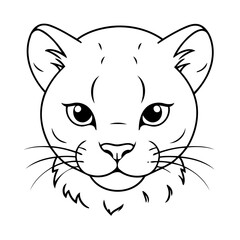 Vector illustration of a cute Puma drawing for kids page