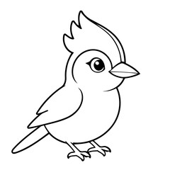 Cute vector illustration BlueJay doodle for kids coloring worksheet
