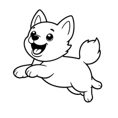 Vector illustration of a cute Dog drawing for toddlers coloring activity