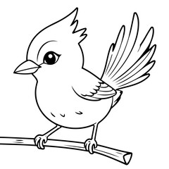 Vector illustration of a cute BlueJay drawing for toddlers book