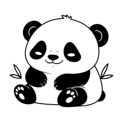 Vector illustration of a cute Panda drawing for children page