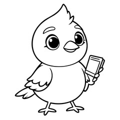 Cute vector illustration Cardinal drawing colouring activity