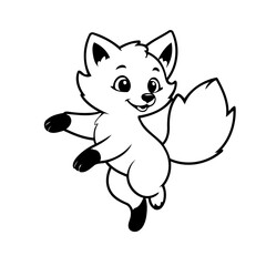 Cute vector illustration Fox for kids colouring page