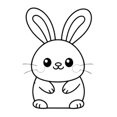 Cute vector illustration Easter drawing for colouring page