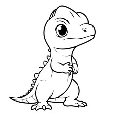 Vector illustration of a cute Lizard drawing for children page