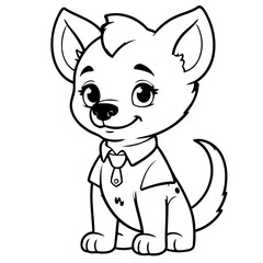 Simple vector illustration of Hyena for kids colouring worksheet