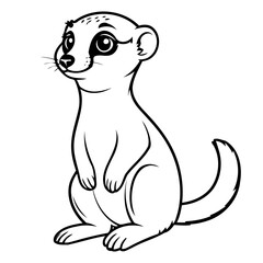 Cute vector illustration Meerkat for kids colouring page