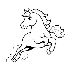 Cute vector illustration Horse doodle for toddlers worksheet