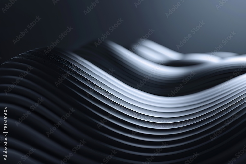 Aufkleber monochromatic abstract curves flow with elegance and simplicity.