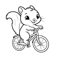 Vector illustration of a cute Squirrel doodle for toddlers worksheet