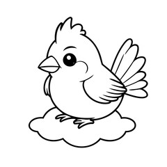 Cute vector illustration Cardinal doodle for toddlers coloring activity