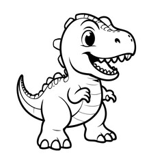 Cute vector illustration Tyrannosaurus drawing for children page