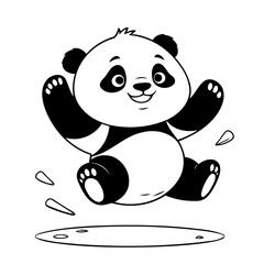 Simple vector illustration of Panda doodle for toddlers worksheet