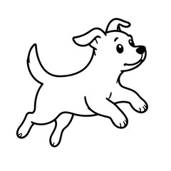 Cute vector illustration Dog doodle for toddlers coloring activity