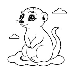 Cute vector illustration Meerkat for kids coloring activity page
