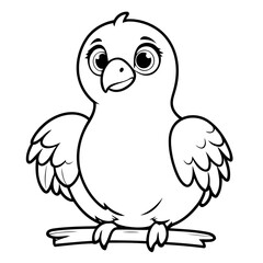 Simple vector illustration of Condor for kids colouring worksheet