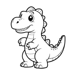 Cute vector illustration Spinosaurus drawing colouring activity