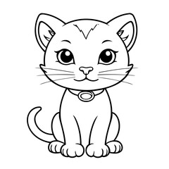 Cute vector illustration Puma doodle colouring activity for kids