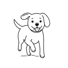 Cute vector illustration Dog for kids colouring worksheet