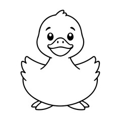 Vector illustration of a cute Duck doodle for kids coloring worksheet