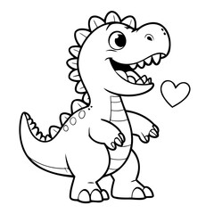 Cute vector illustration Spinosaurus for toddlers colouring page