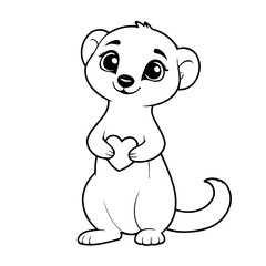 Cute vector illustration Meerkat for toddlers colouring page