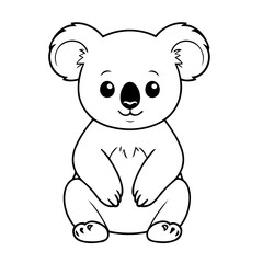 Cute vector illustration Koala doodle colouring activity for kids