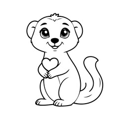 Simple vector illustration of Meerkat for toddlers colouring page