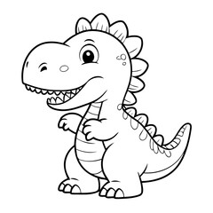 Cute vector illustration Spinosaurus for kids colouring worksheet