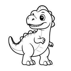 Simple vector illustration of Tyrannosaurus for kids colouring worksheet