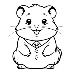 Fototapeta premium Simple vector illustration of Hamster for kids coloring page