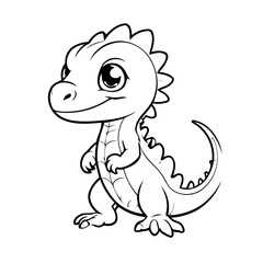 Simple vector illustration of Lizard outline for colouring page